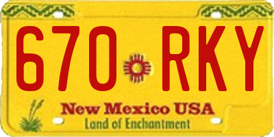 NM license plate 670RKY