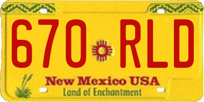 NM license plate 670RLD