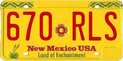 NM license plate 670RLS