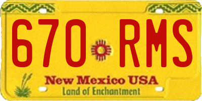 NM license plate 670RMS
