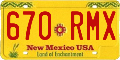 NM license plate 670RMX