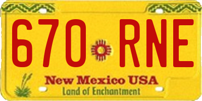 NM license plate 670RNE