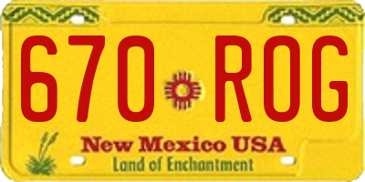 NM license plate 670ROG