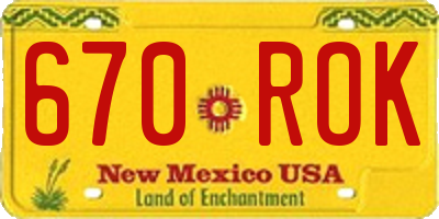 NM license plate 670ROK