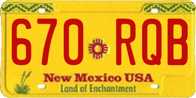 NM license plate 670RQB
