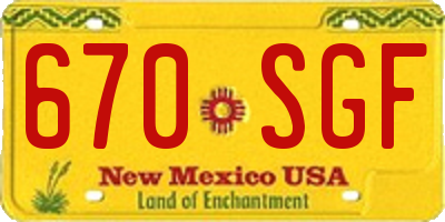 NM license plate 670SGF