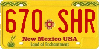 NM license plate 670SHR