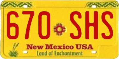 NM license plate 670SHS