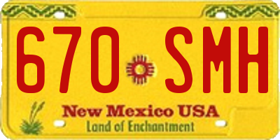 NM license plate 670SMH