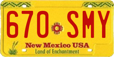 NM license plate 670SMY