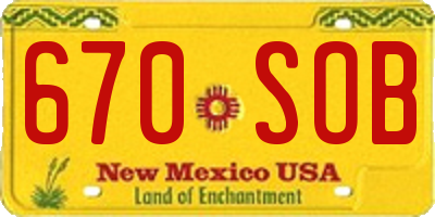 NM license plate 670SOB