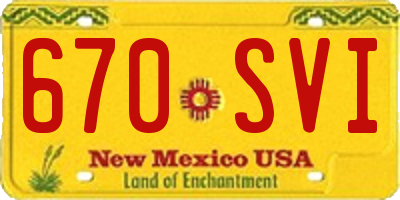 NM license plate 670SVI