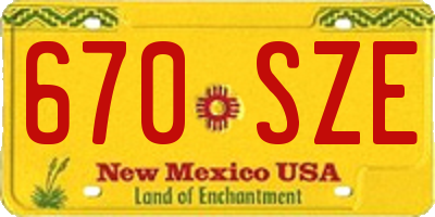 NM license plate 670SZE