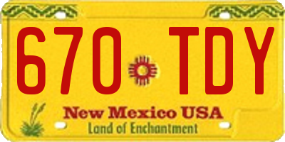 NM license plate 670TDY