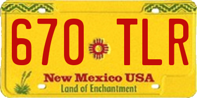NM license plate 670TLR