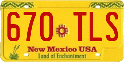 NM license plate 670TLS