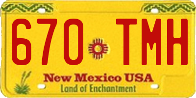 NM license plate 670TMH