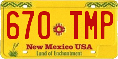 NM license plate 670TMP