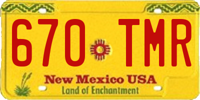 NM license plate 670TMR