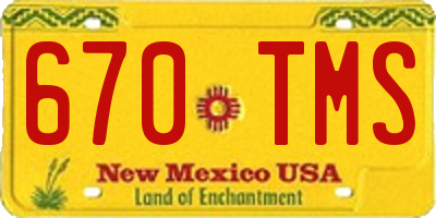 NM license plate 670TMS