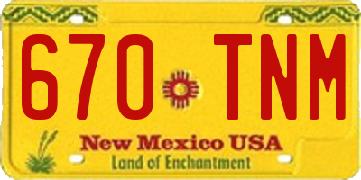 NM license plate 670TNM