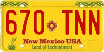 NM license plate 670TNN