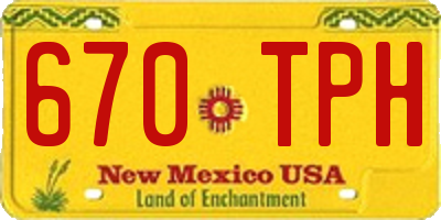 NM license plate 670TPH