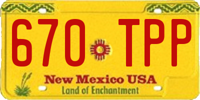 NM license plate 670TPP