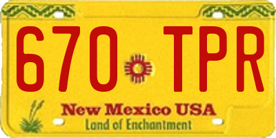 NM license plate 670TPR