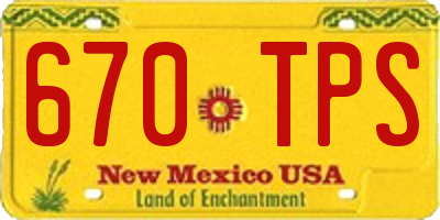 NM license plate 670TPS