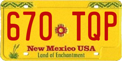 NM license plate 670TQP
