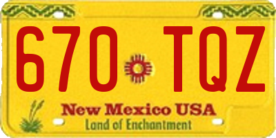NM license plate 670TQZ