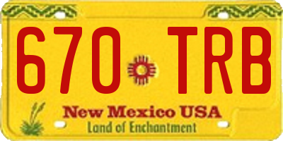 NM license plate 670TRB