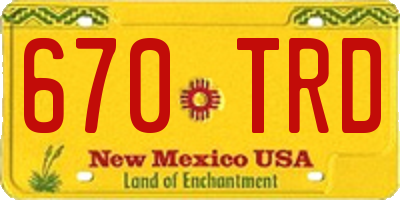 NM license plate 670TRD