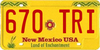 NM license plate 670TRI