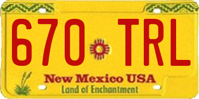 NM license plate 670TRL