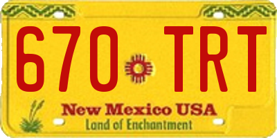 NM license plate 670TRT