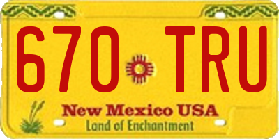 NM license plate 670TRU