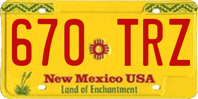 NM license plate 670TRZ