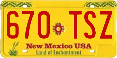 NM license plate 670TSZ