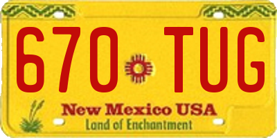 NM license plate 670TUG