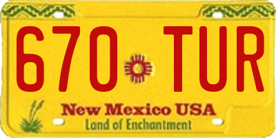 NM license plate 670TUR