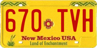 NM license plate 670TVH