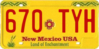 NM license plate 670TYH