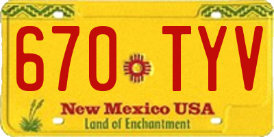 NM license plate 670TYV