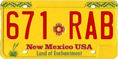 NM license plate 671RAB