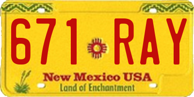 NM license plate 671RAY