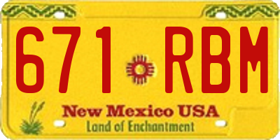 NM license plate 671RBM