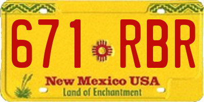 NM license plate 671RBR