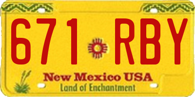 NM license plate 671RBY